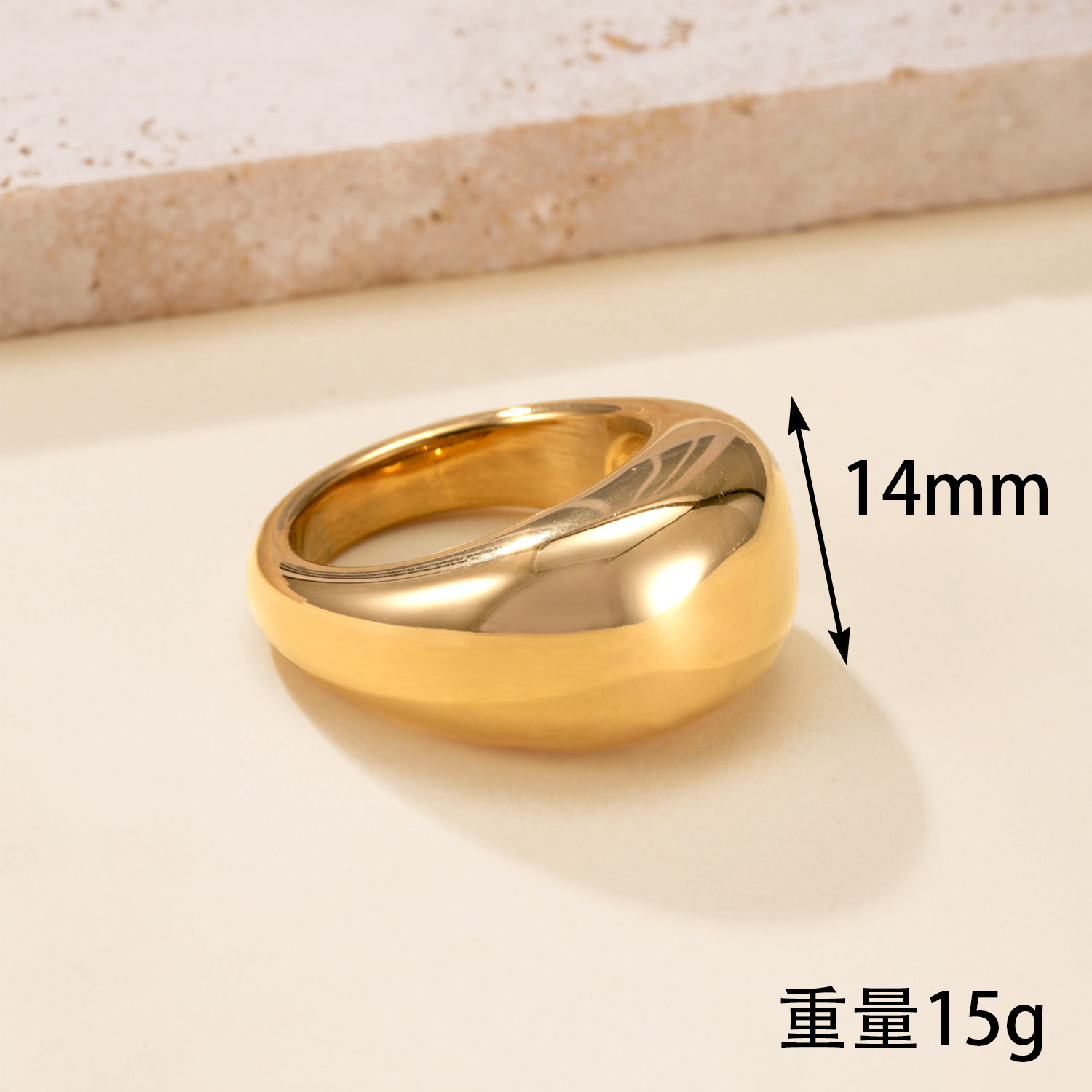 亚马逊新品钛钢戒指铸造弧形光面戒指女时尚百搭不锈钢饰品批发厂详情3