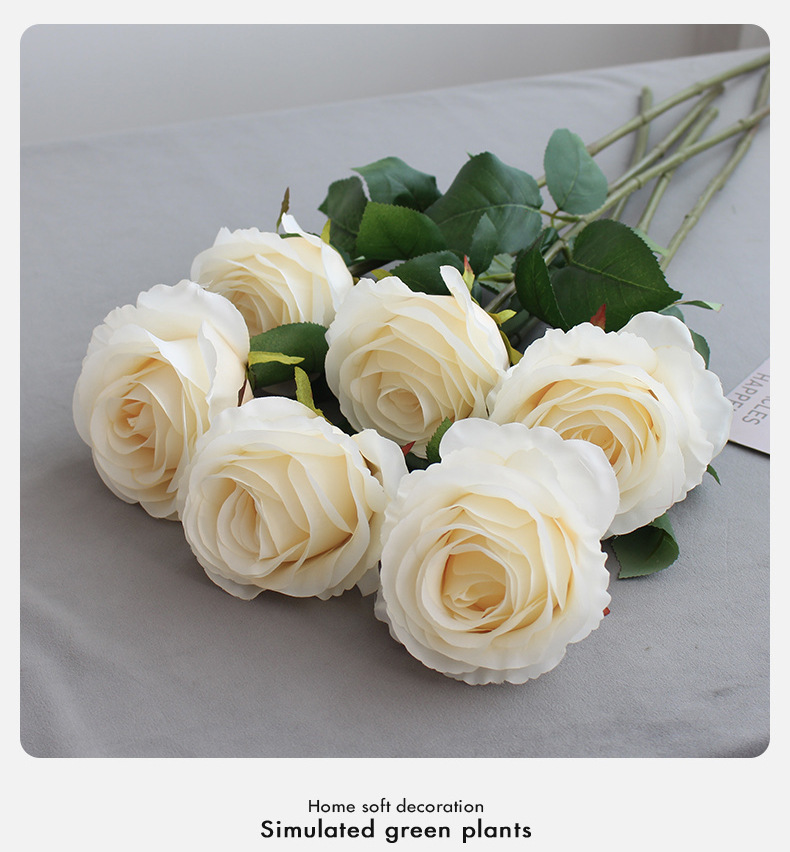 包邮仿真玫瑰单支大花头婚礼装饰假花千层玫瑰景观宠物园艺花卉详情10