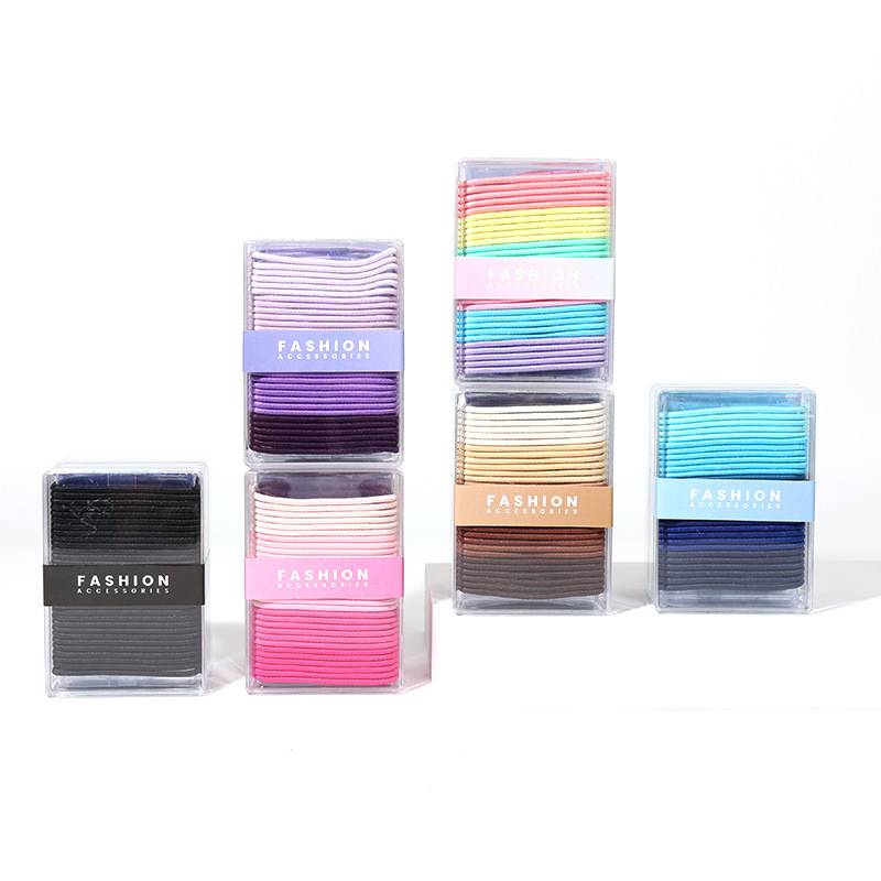 辉运渐变色发绳盒装高级感高弹力不伤发皮筋粗细混合组合装发圈详情2