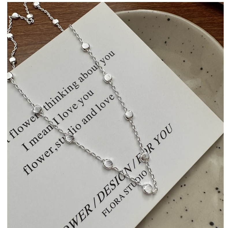 S925纯银意大利进口闪光时尚包珠项链韩式时尚感简约锁骨链批发详情13