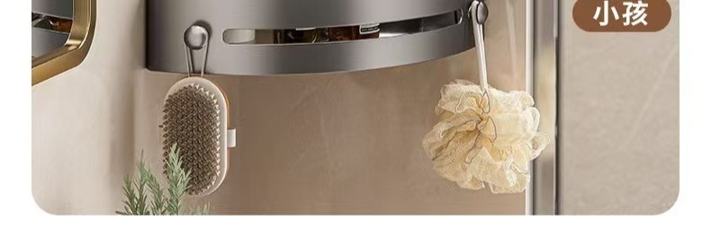 浴室三角置物架浴室置物架洗手间卫生间置物架免打孔收纳架毛巾架详情10