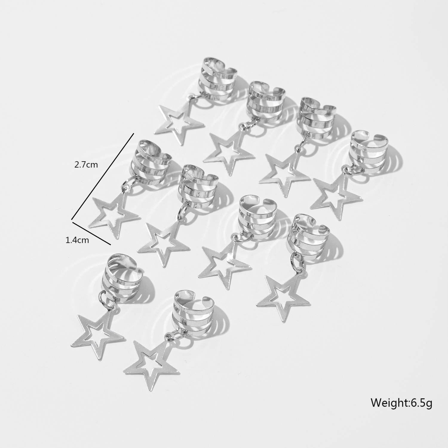 A 10-piece DIY hair accessory buckle set featuring cross-border dreadlocks, open hair bands, hollowed-out five-pointed stars, butterflies and hearts pic 8