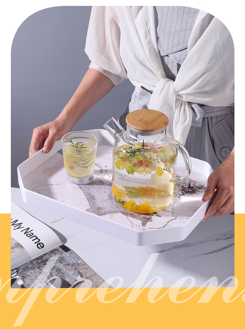 美耐皿密胺仿瓷餐具 长方形纯色加厚托盘 快餐盘茶盘蛋糕盘 加工定制服务跨境外贸密胺材质创意简约ins风轻奢家用客厅多边形详情10