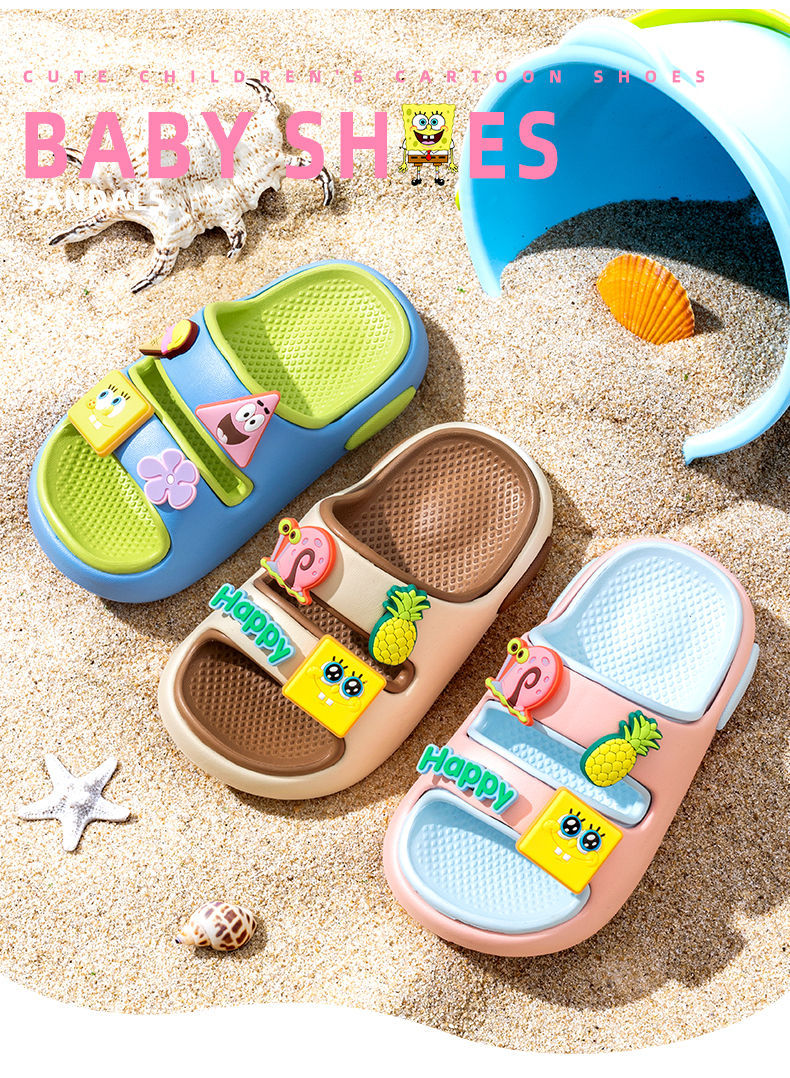 海绵宝宝童鞋儿童拖鞋男童女童浴室鞋子居家2025夏季新款卡通凉拖详情2