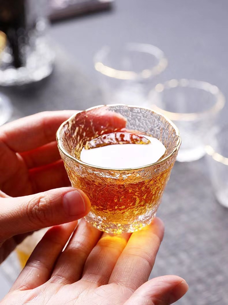 日式玻璃茶杯家用功夫主人杯品茗杯小杯透明玻璃锤纹品茗小茶杯详情4