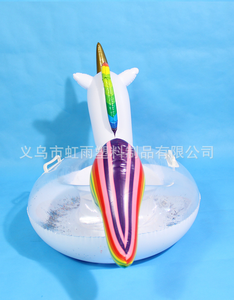 亮片独角兽艇充气儿童玩具座圈带翅膀防侧翻游泳圈婴儿坐圈批发详情10