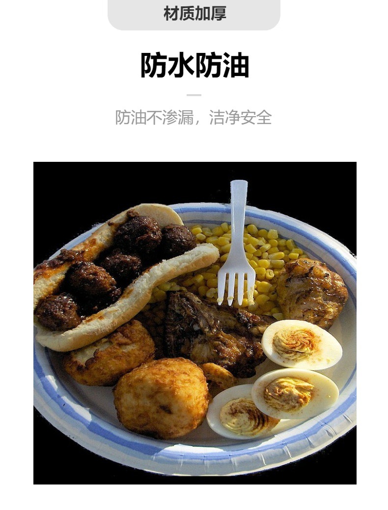 可降解一次性纸盘家用烧烤餐具餐饮蛋糕盘食品级外贸新款派对纸盘详情5