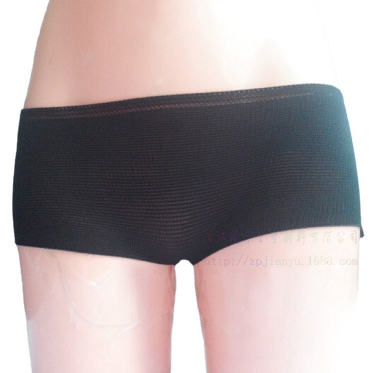 外贸出口女士中腰平角内裤  黑尼龙底裤 女士网裤一次性弹力网裤详情3