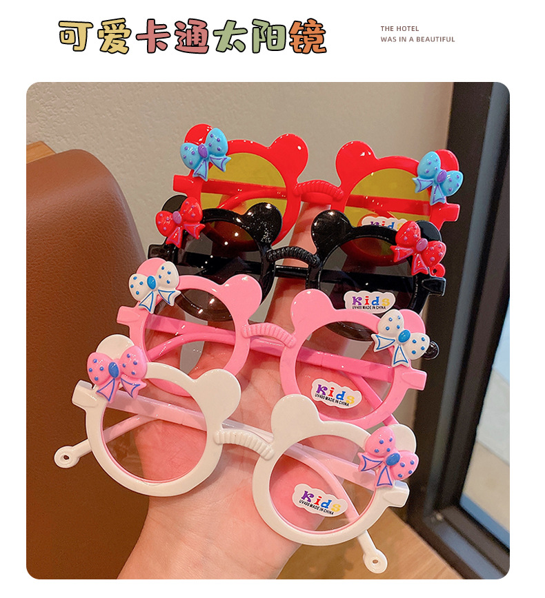 米奇儿童太阳镜墨镜遮阳防晒小孩太阳镜蝴蝶结卡通女童玩具眼镜详情6