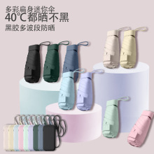 遮阳伞遮阳防晒雨包卡两用便携阳伞扁防带黑胶紫外线外线迷你六折详情7