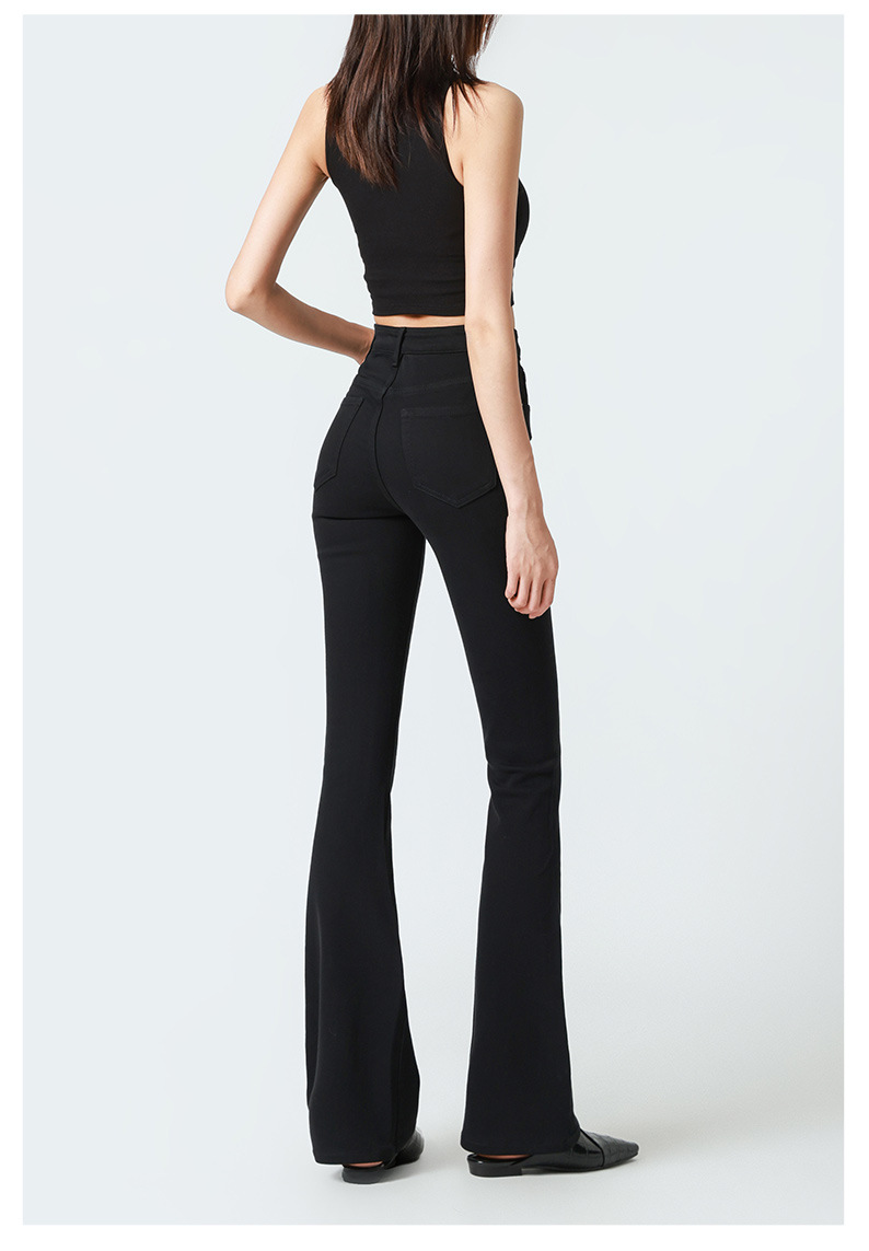 加绒/黑色高腰微喇叭牛仔裤女Jeans 巨显瘦纯紧身提臀25秋冬新款详情18