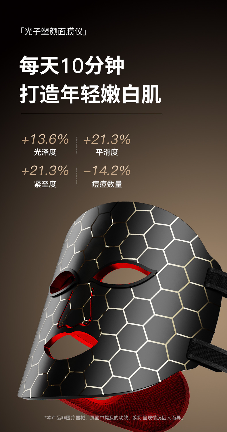 shanilak Home Red LEDLCD color light beauty brightening and Stabilizing Face Mask Device pic 1