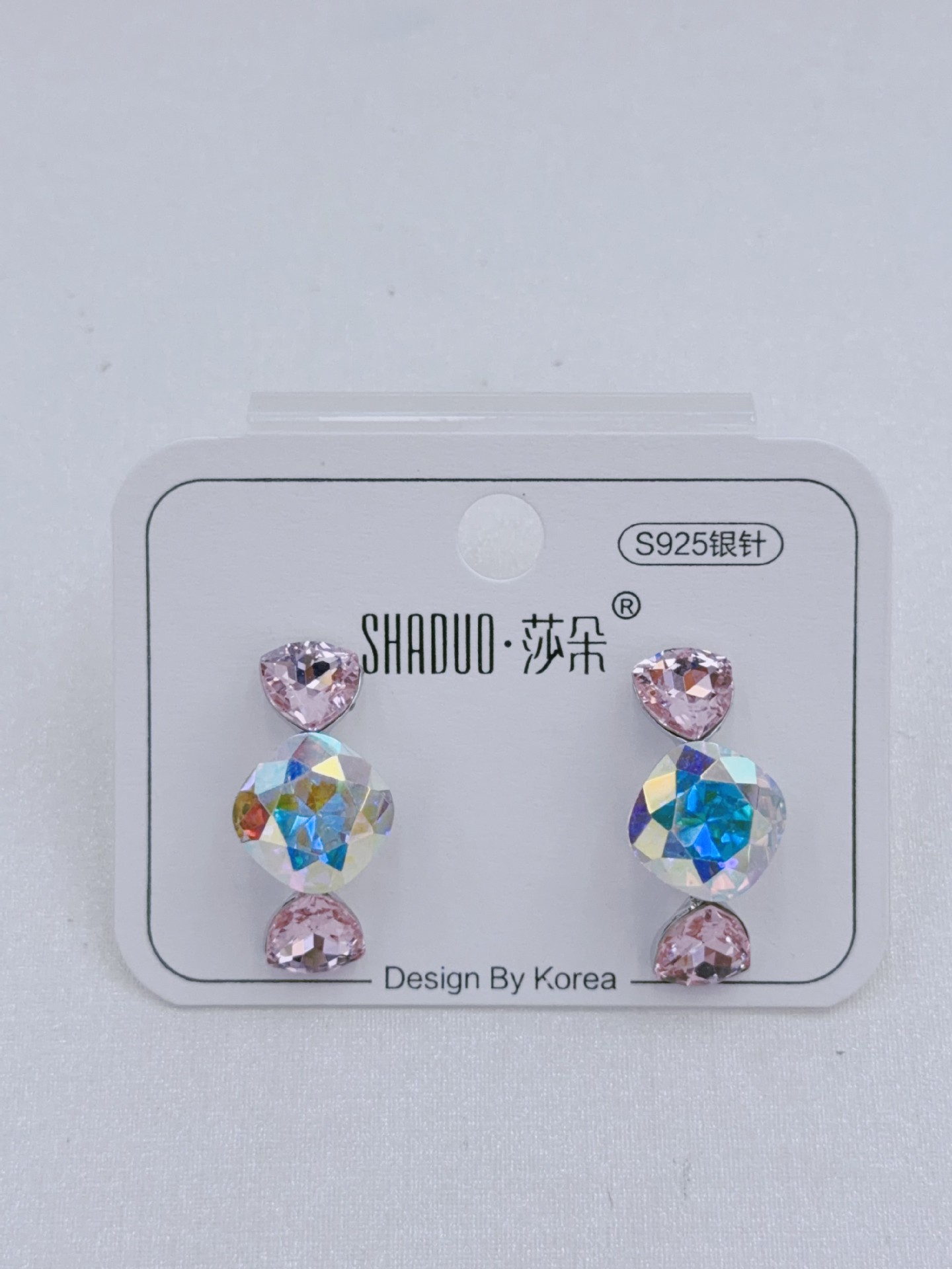 复古港风肥三角水晶耳环女高级感糖果形轻奢银针耳钉网红百搭耳饰详情19