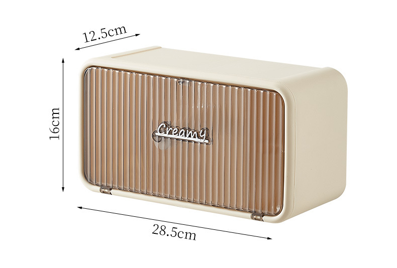 奶油风壁挂洗脸巾卫生间免打孔两用化妆收纳盒浴室洁面巾置物架详情2