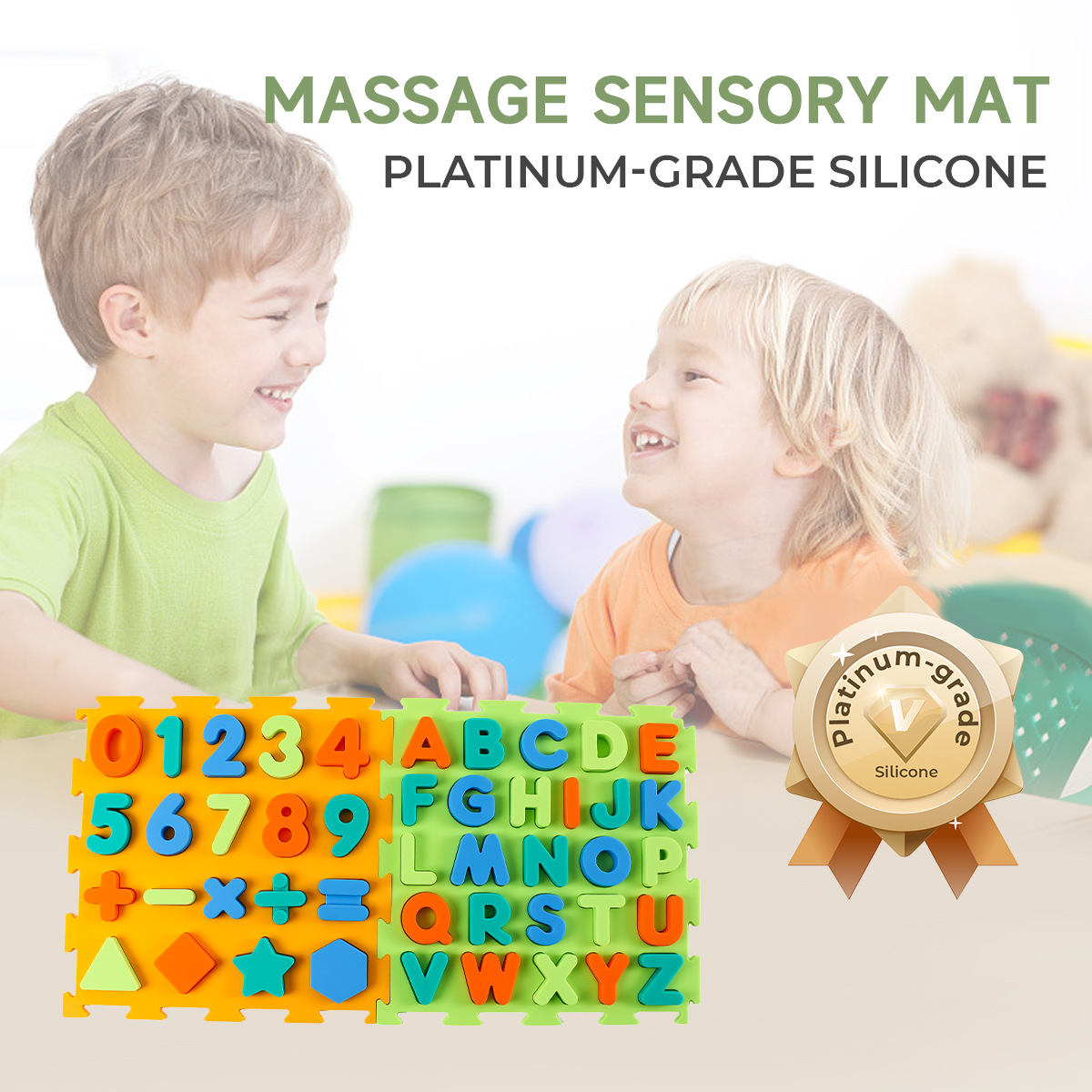 硅胶按摩垫儿童感统训练器拼接数字指压板多功能触觉益智感官垫详情3