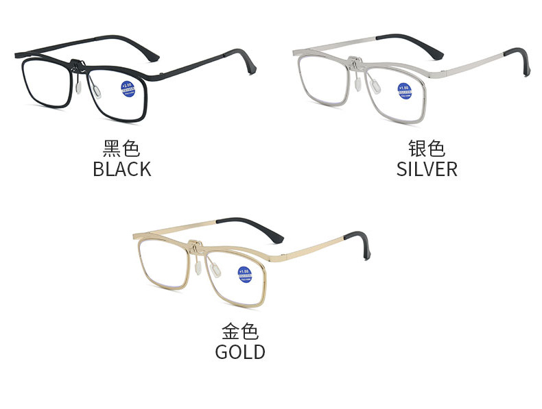 Fashionable new flip cover dual-purpose reading glasses for middle-aged and elderly people, portable for walking and driving, business and fashionable reading glasses pic 12