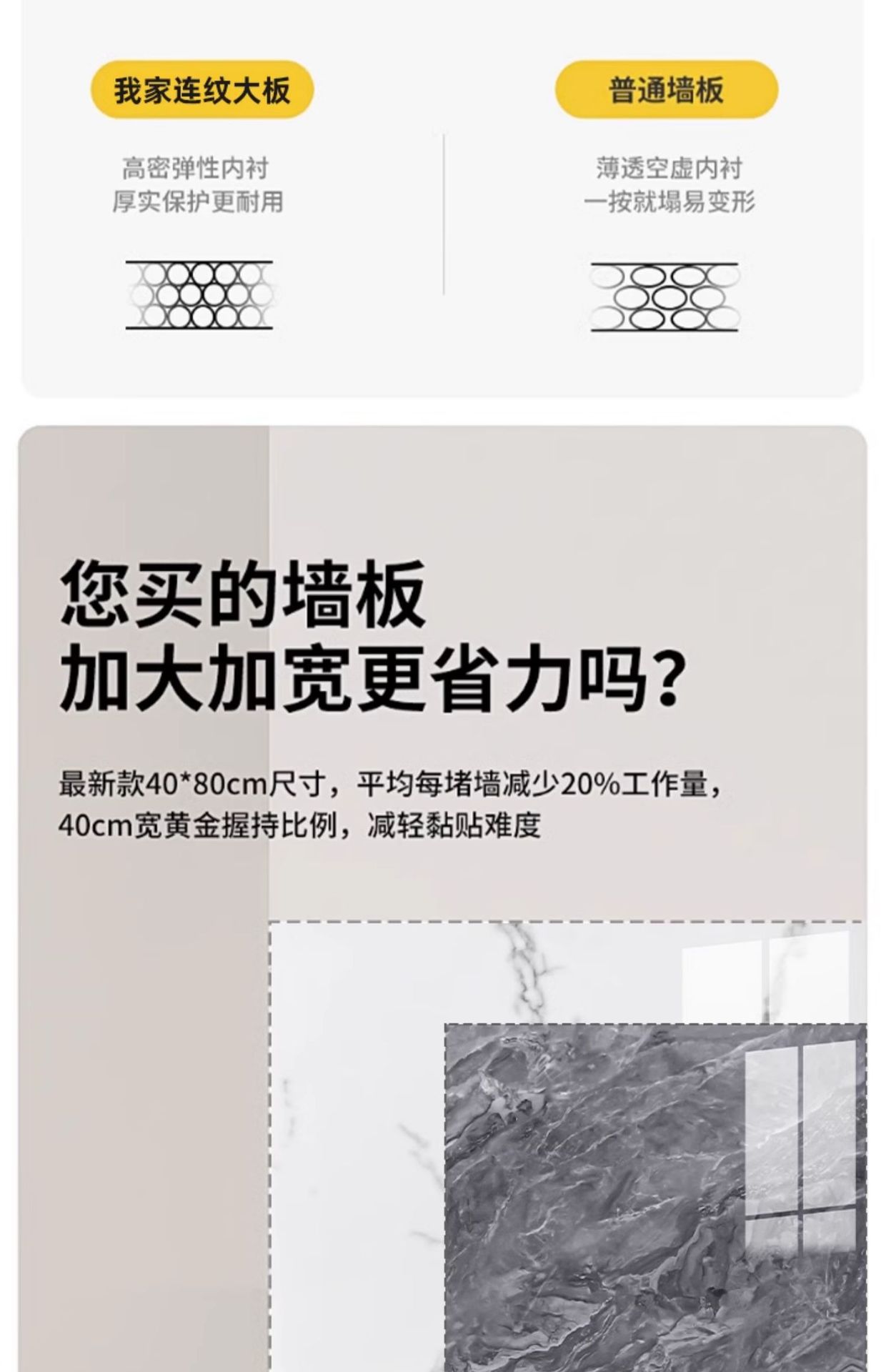 仿瓷砖大理石贴纸墙面自粘遮丑家用装饰防水防潮仿墙板铝塑板墙贴详情12