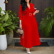 C8612 European and American plus-size 2026 new fashion solid color round-neck Tonle OL hip-hugging African dress pic 17