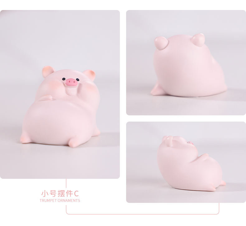 Resin small decorative items, creative home living room table decoration, plush toys, light luxury decorative items wholesale, cartoon decorative pig Nannan pic 13