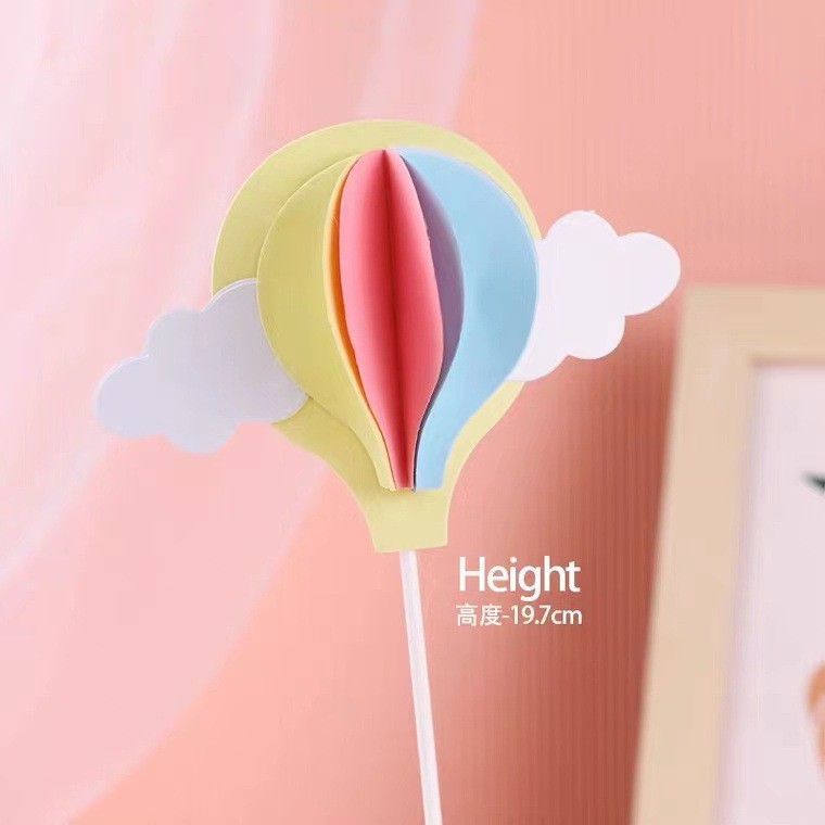 彩色立体热气球云朵蛋糕装饰插件创意卡通儿童生日烘焙甜品台插签详情3
