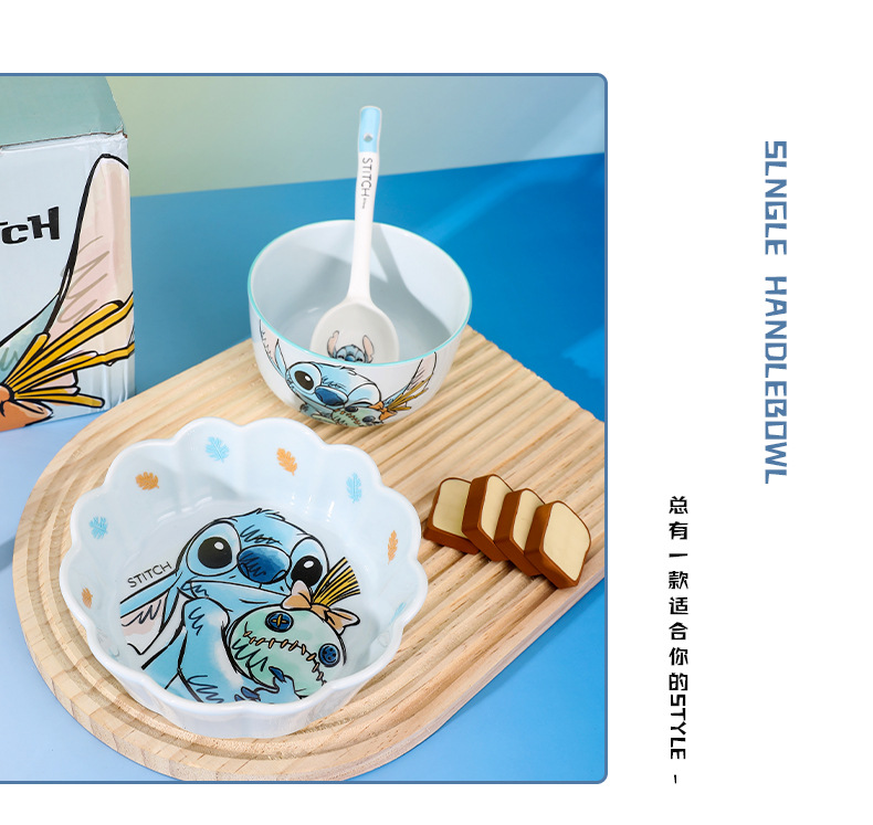 Stilzi Ceramic Tableware Set, cartoon handle bowl, ceramic salad bowl, cute rice bowl, personalized bowl and chopsticks gift box set pic 15