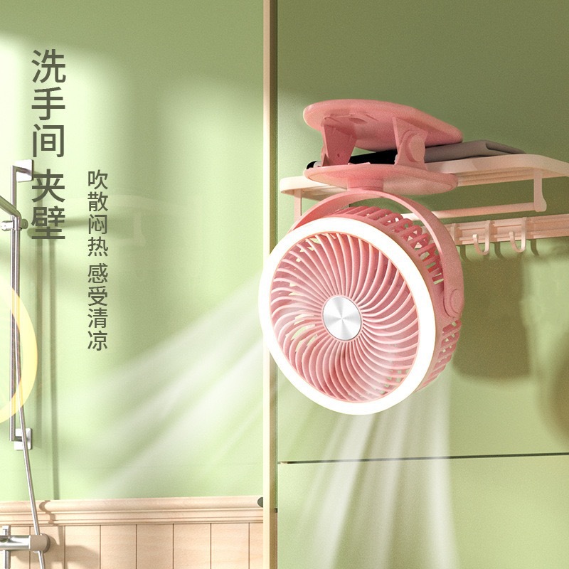 新款户外露营台夹式电风扇USB充电家用办公便携式大风力桌面夹扇详情3
