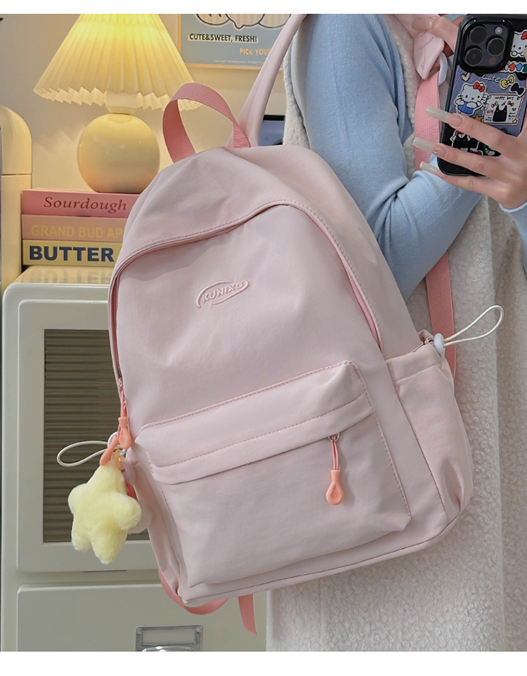 日系ins休闲校园小书包女高中大学生初中女生双肩包轻便旅游背包详情7