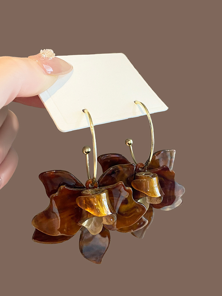 超仙法式度假花朵耳环女高级感轻奢气质耳饰小众设计感时尚耳坠详情20