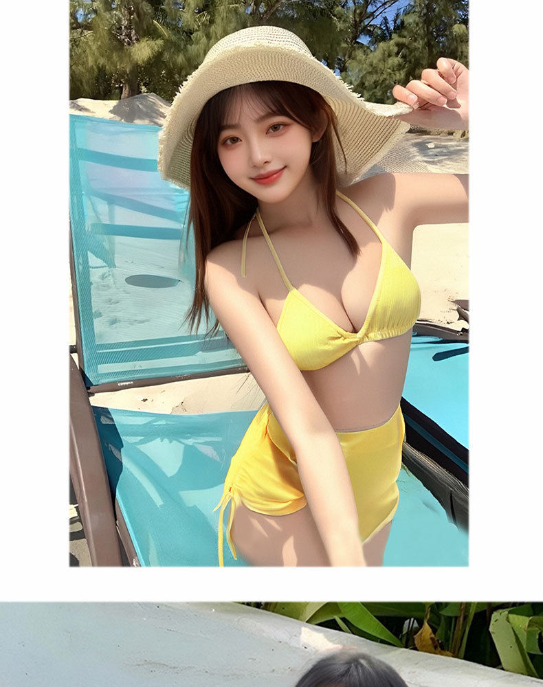 Swimsuit Women 2025 New style Two-piece Bikini Three-piece set with star print long-sleeved Sun protection vacation Bikini -125152 pic 9