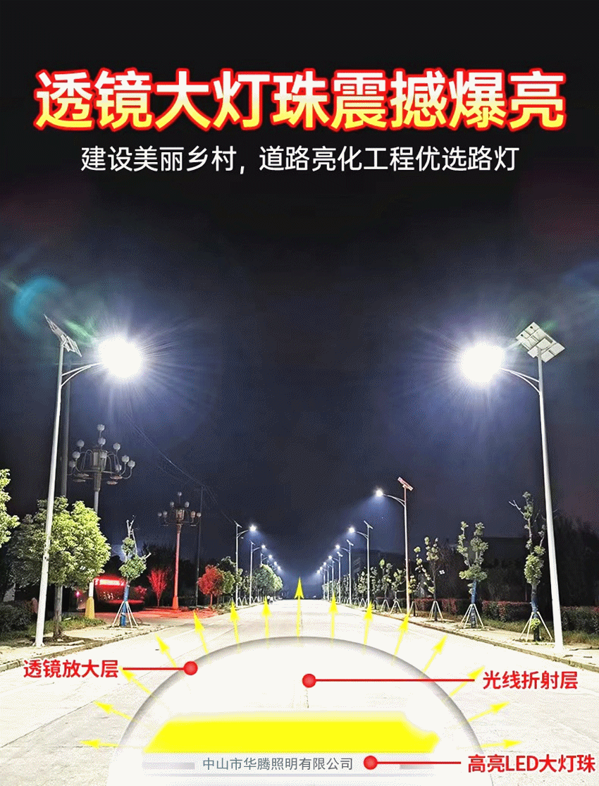 Municipal road street lamps, ethnic characteristic courtyard lamps, outdoor lighting, red cultural elements, solar landscape lamps pic 36
