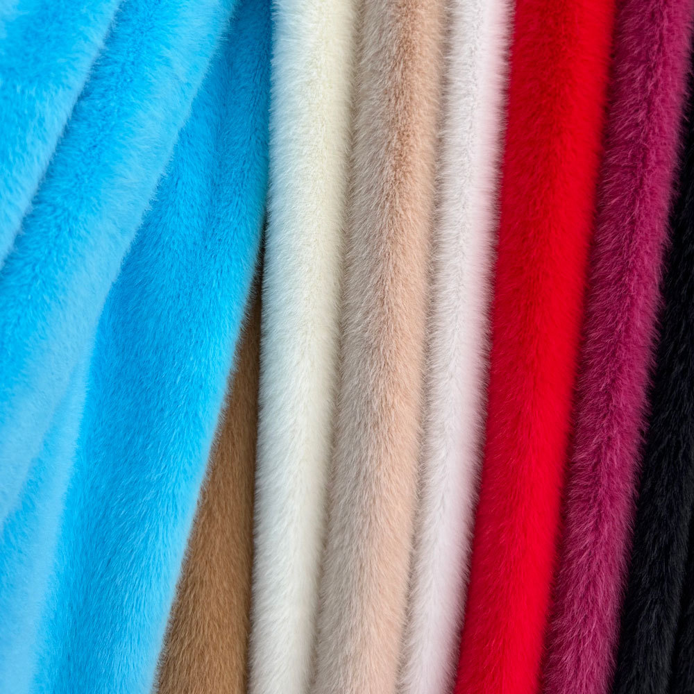新欧貂毛绒抱枕热水袋布料高低毛仿貂毛现货纺织皮革针织绒布详情3