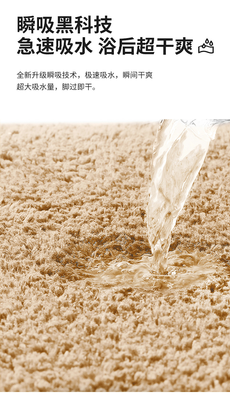 加厚洗手间地垫吸水卫生间厕所浴室防滑垫子卧室地毯门垫进门脚垫详情6