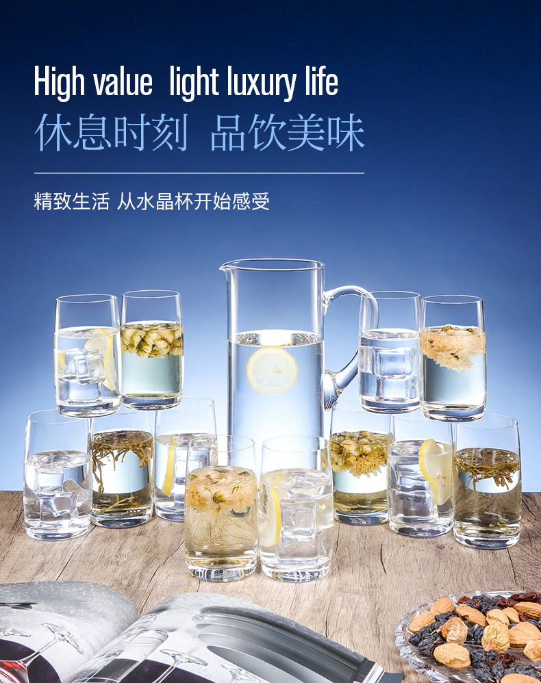捷克进口Crystalex水杯水壶套装玻璃杯冷水壶礼盒礼品实用送客户详情7