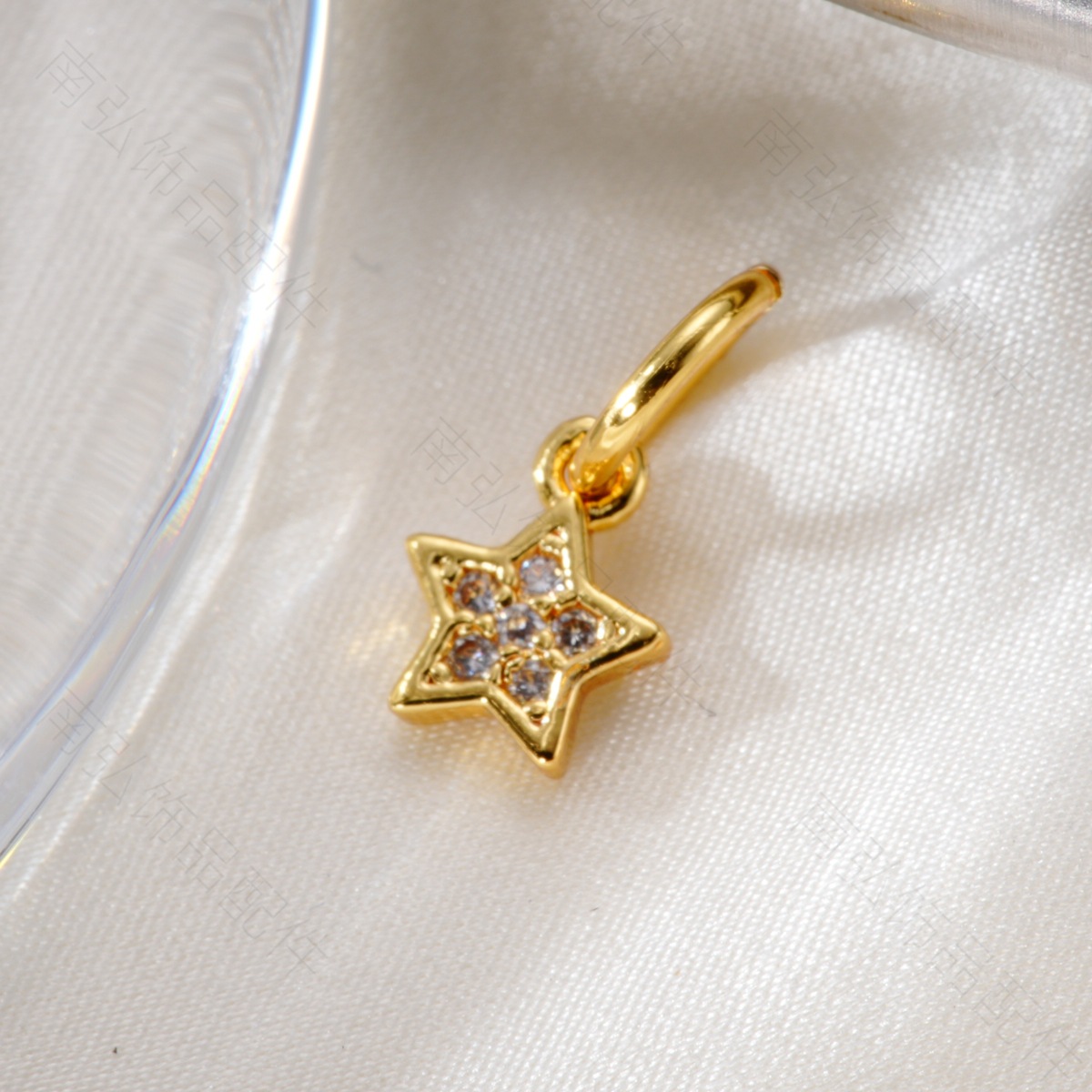Copper-plated 18k high color retention, zirconium-inlaid five-pointed star pendant bracelet, pearl necklace, clasp, DIY jewelry accessory pic 10