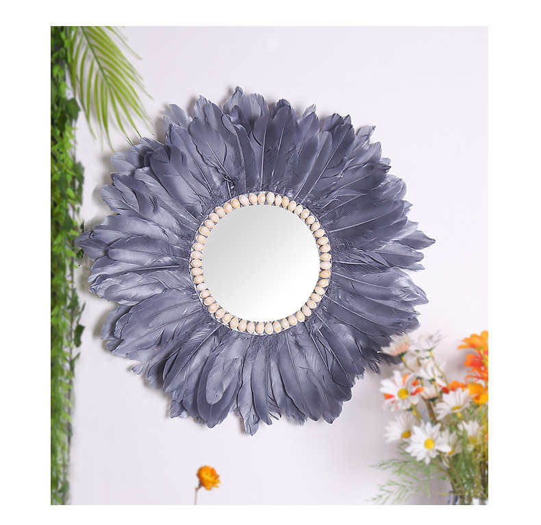 ins羽毛墙面装饰网红遮丑壁饰美容院服装店北欧创意成品床头客厅详情10