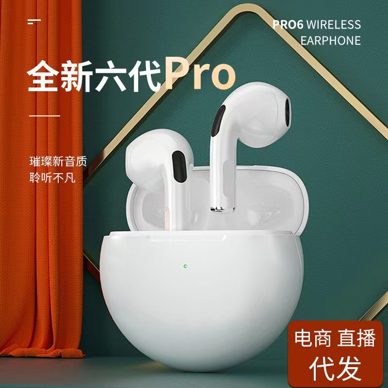 Huaqiangbei PRO6 dual-ear in-ear wireless Bluetooth headphones J6 Business Bluetooth TWS sporty touch style pic 2