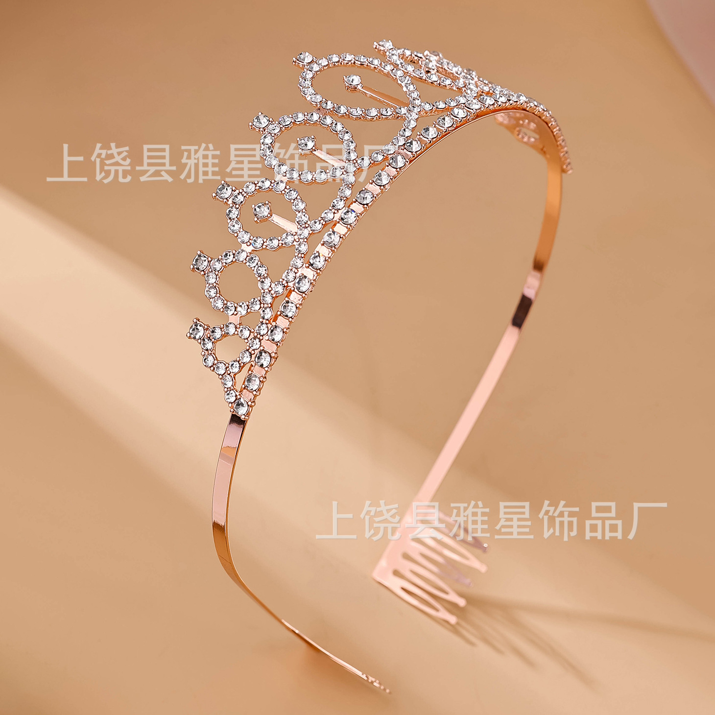 Partido europeo y americano corona cabeza hoop strass corona adornos para el cabello año nuevo Señora Número fiesta de cumpleaños piezas de metal anillo de pelo pic 7