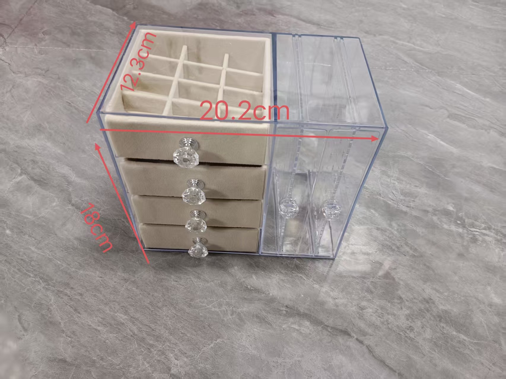 Jewelry storage box, earrings, necklaces, rings, hair accessories, ear clips, high-end and exquisite multi-layer anti-oxidation display rack pic 7