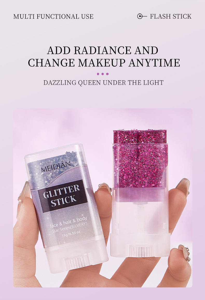 【跨境专供】魅点闪光棒闪光粉金银钻星石粉极光粉舞会氛围感批发详情8