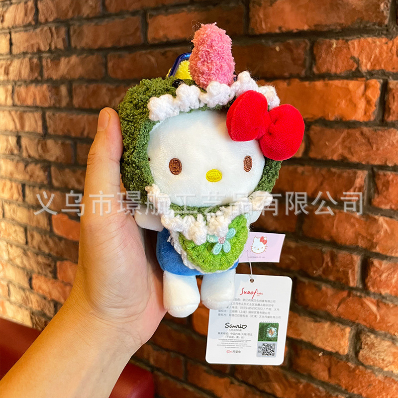 kt Cat doll bag pendant, cute cartoon keychain, plush toy, genuine hellokitty small pendant pic 5