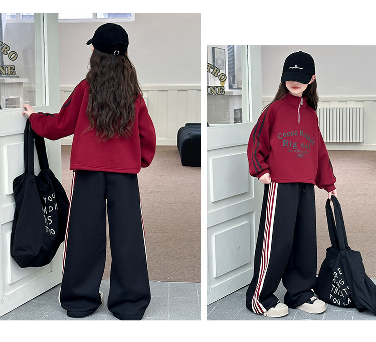 女童春秋套装2025春装新款儿童洋气卫衣大童运动休闲长裤两件套潮详情9