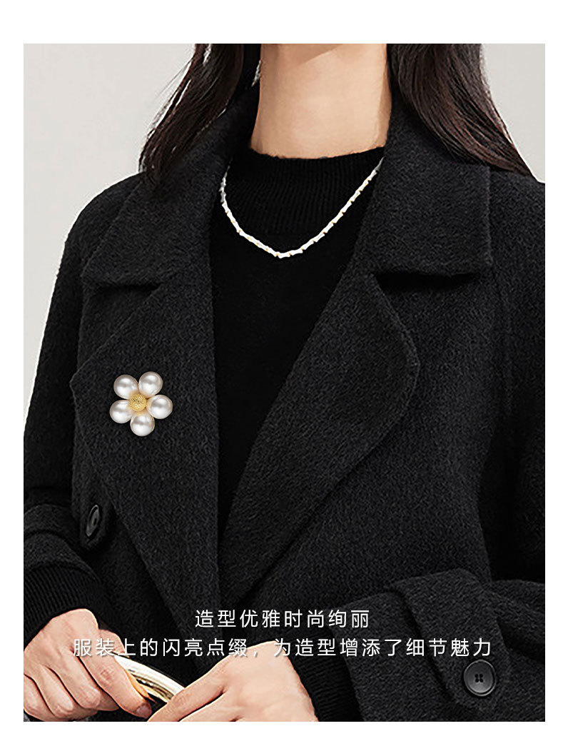 法式高级感白色花朵胸针女时尚轻奢风花卉胸花新品珍珠花别针配饰详情16