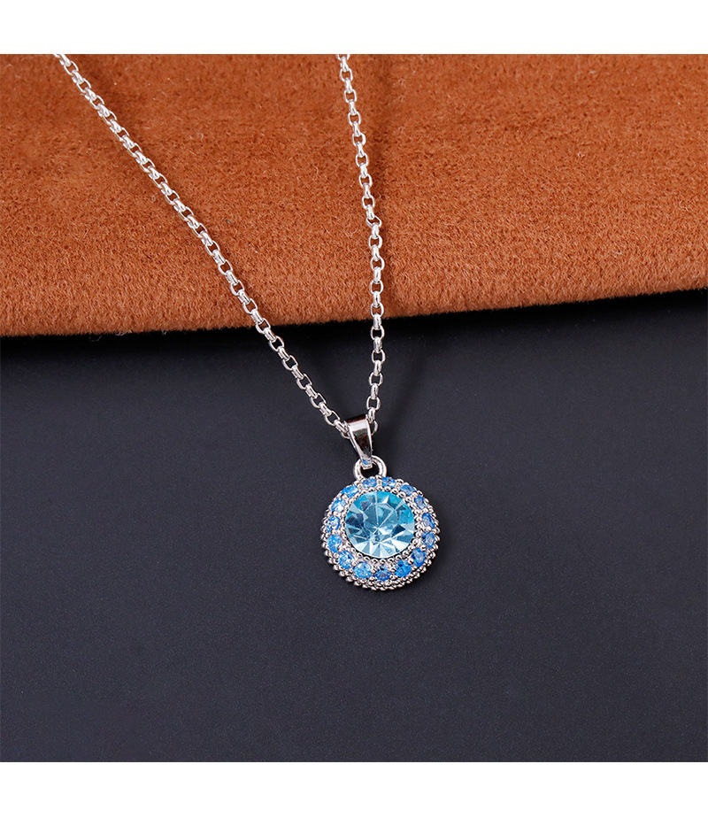 Hyacinth moda luz extravagancia brillo azul mar circonitas colgante collar mujer otoño invierno 2025 nuevo moda cuello de marea cadena clavícula pic 8