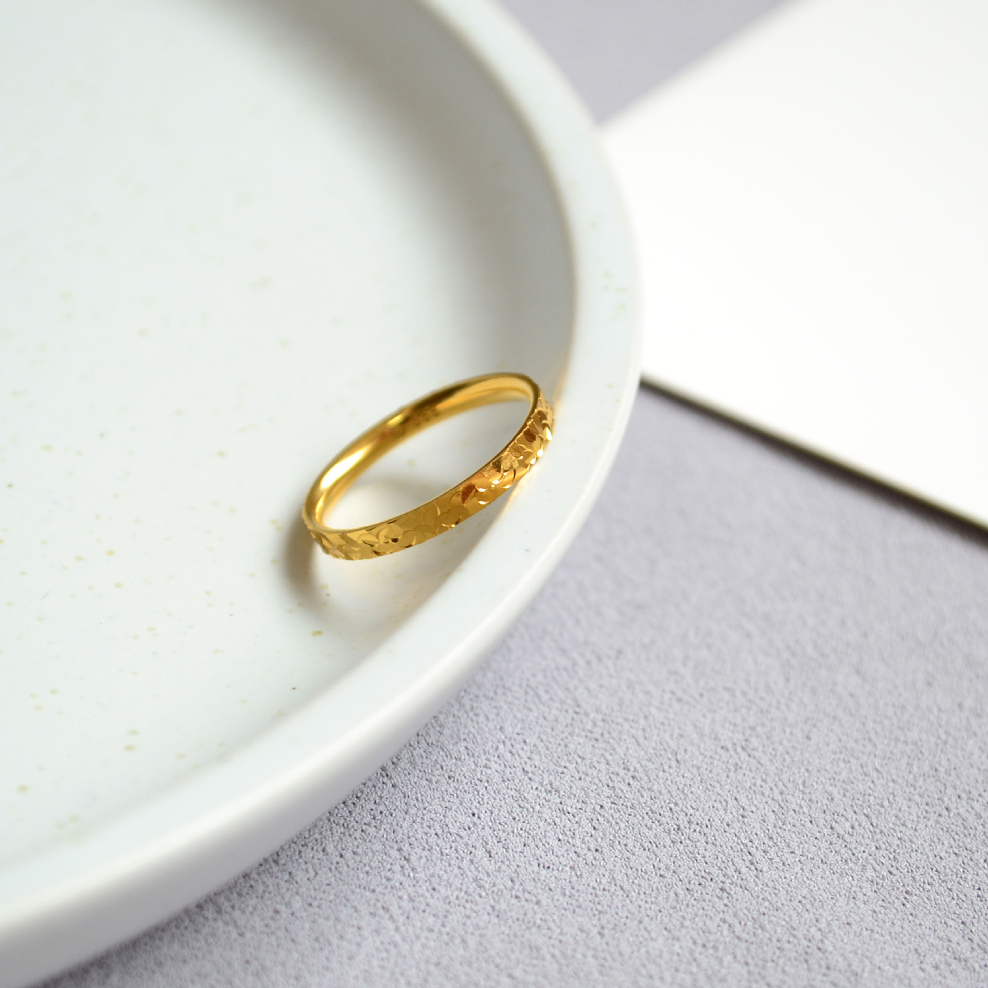 小众设计持久保色真空电镀闪耀切割龙鳞碎碎冰简约气质个性细戒指详情2