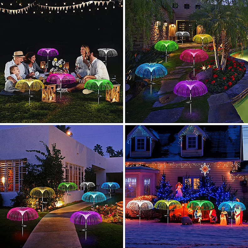 Amazon solar jellyfish light, outdoor waterproof garden light, garden lawn light, decorative landscape ground insert ambient light pic 11