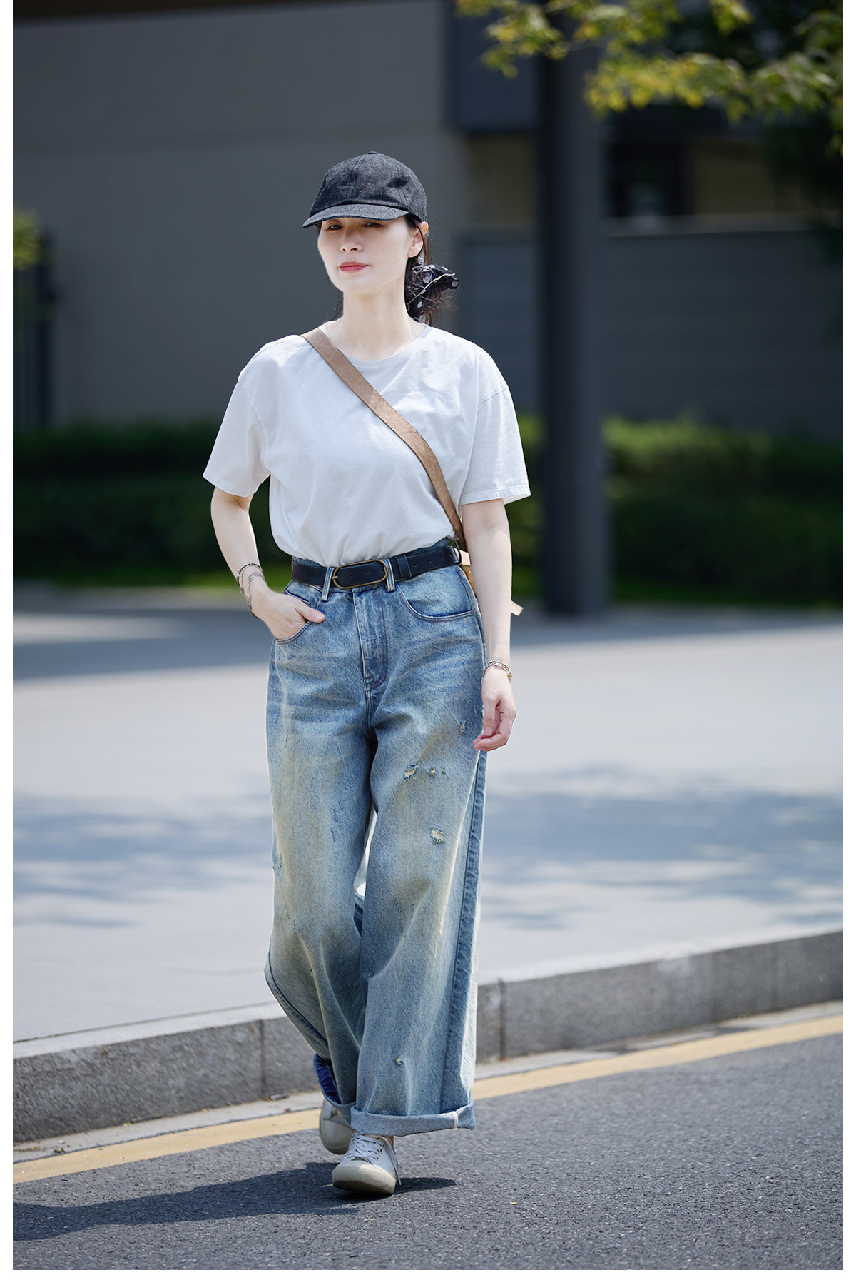 【 Random Thoughts 】 Summer Storm Ripped Heavy Washed jeans straight-leg pants for all four seasons pic 48