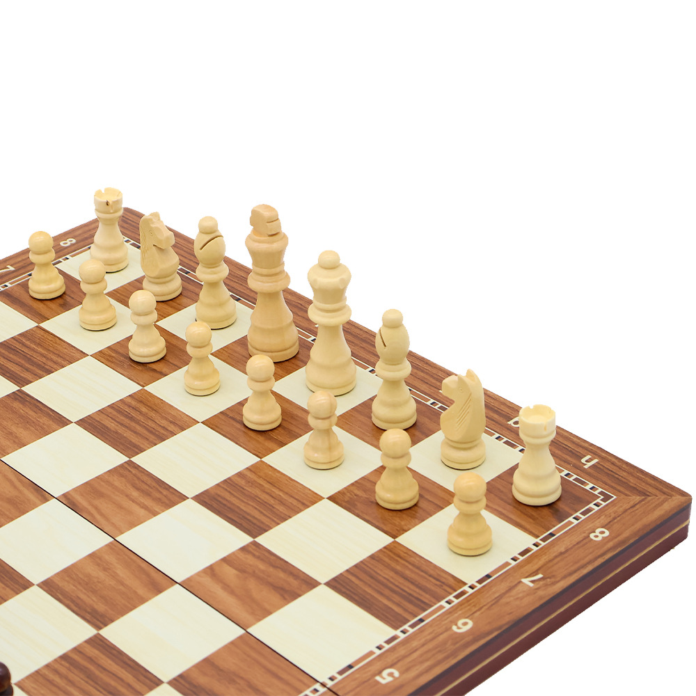 New wooden magnetic chess 3-in-1 set Portable foldable puzzle and competitive board game toy for direct sale pic 9