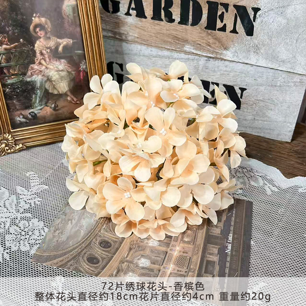 72片绣球花头仿真花朵批发花头花墙插花手工花环头饰发饰配件假花详情15