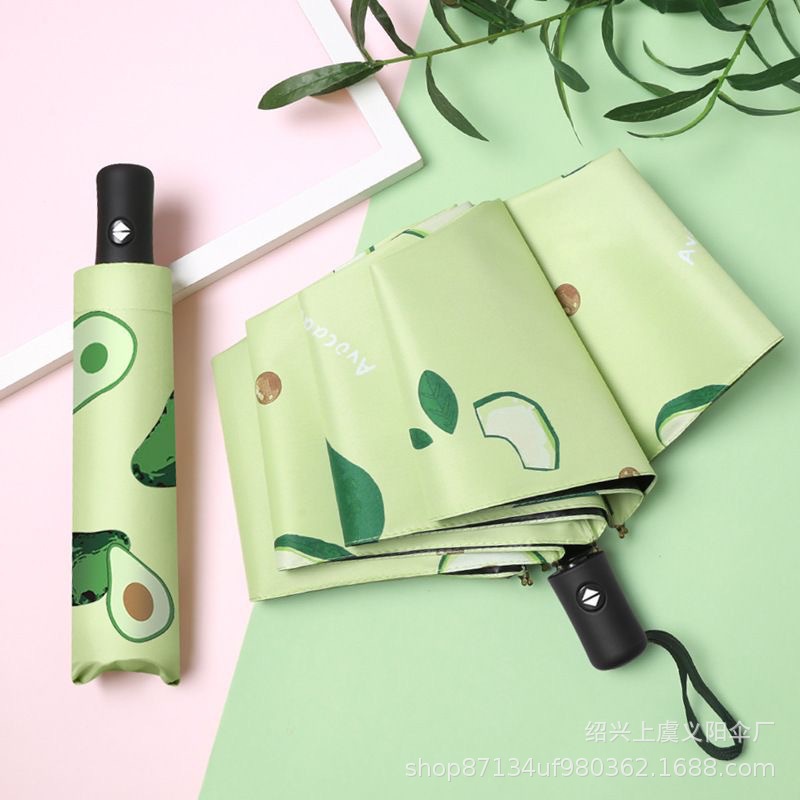 水果伞全自动抗风雨伞三折双人晴雨商务遮阳伞uv伞印制量大批发详情12