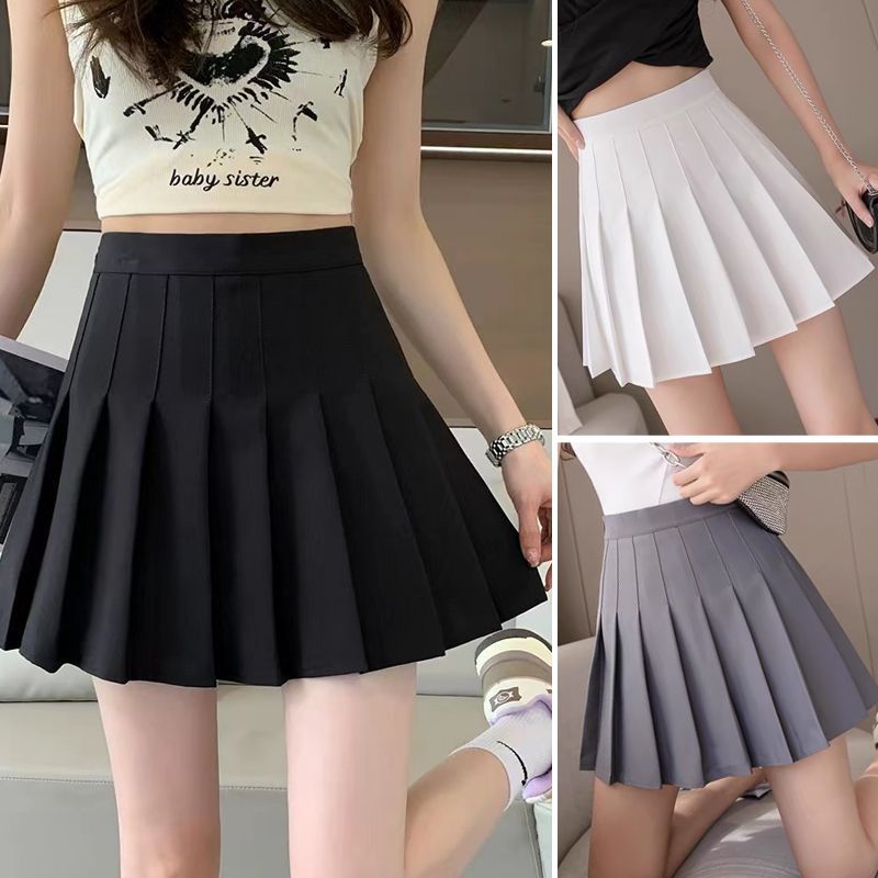 夏季带口袋百褶裙小个子松紧高腰弹力短裙女胖mm大码显瘦半身裙黑详情1